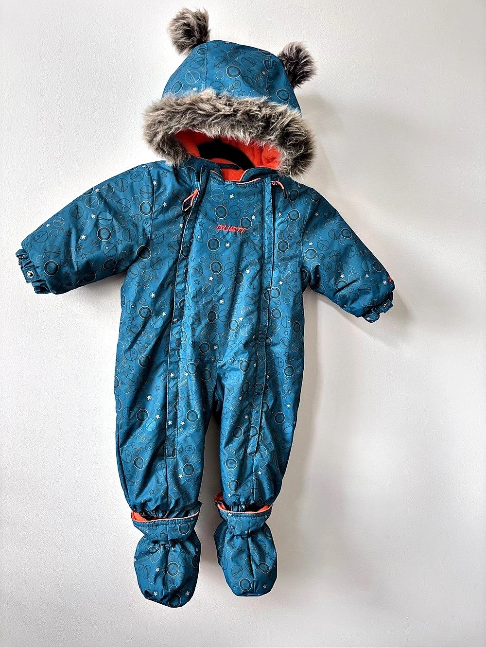 Gusti Baby 9M Blue & Orange Snowsuit Like New